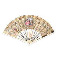 Silk fan shaped postcard